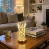 Açık Silindirik Kristal Altın Toz Model LED Masa Lambası – Gold Tabanlı, Dokunmatik, 3 Renk Işık Modlu, Şarjlı Modern Dekoratif Gece Lambası