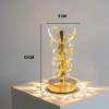 Açık Silindirik Kristal Altın Toz Model LED Masa Lambası – Gold Tabanlı, Dokunmatik, 3 Renk Işık Modlu, Şarjlı Modern Dekoratif Gece Lambası