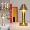 Çatı Model Gold Renk Şarjlı Dokunmatik 3 Renkli LED Masa Lambası