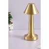 Çatı Model Gold Renk Şarjlı Dokunmatik 3 Renkli LED Masa Lambası