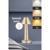 Çatı Model Gold Renk Şarjlı Dokunmatik 3 Renkli LED Masa Lambası