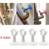 Cm-072 Vantuzlu Geçmeli Kapı Kolu Stoper 4lü Set Beyaz