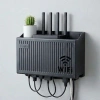 Duvar Tipi Wi-Fi Modem Saklama Kutusu(Siyah) – Kablo Düzenleyici Router Raf Organizer