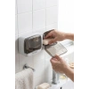 Duvara Monte İkili Kapaklı Plastik Katı Sabunluk Organizer – Banyo & Mutfak İçin Yapışkanlı Sabun Kutusu ve Düzenleyici