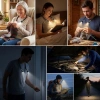 Esnek Boyun LED Okuma Lambası 4 LEDLİ 3 Işık Modlu Eller Serbest Kitap Okuma,Örgü ve Tamir Lambası