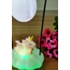Işık Altında Sallanan Renk Değiştiren Unicornlu Gece Lambası