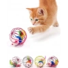 Kafesli Renkli Fareli Kedi Köpek Oyun Topu 6 Cm