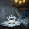 Kral Tacı Model Kristal LED Masa Lambası – Dokunmatik, 3 Renk Işık Modlu, Şarjlı Mini Dekoratif Gece Lambası