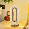Oval Model USB Şarjlı Dokunmatik 3 Farklı Işık Modlu Masa Üstü Kristal Akrilik Lamba Led