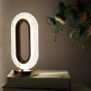 Oval Model USB Şarjlı Dokunmatik 3 Farklı Işık Modlu Masa Üstü Kristal Akrilik Lamba Led