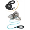Reflektörlü Fosforlu Köpek Gezdirme Halatı Tasma Kayışı Metal Kancalı 130 cm