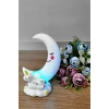 Sevimli Ay Ve Unicornlu Renk Değiştiren Gece Lambası Su Yeşili