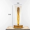 Silindirik Kristal Çizgi Model LED Masa Lambası – Gold Tabanlı, Dokunmatik, 3 Renk Işık Modlu, Şarjlı Modern Dekoratif Gece Lambası