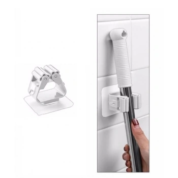 1 Adet Yapışkanlı Pratik Mop Tutucu Beyaz