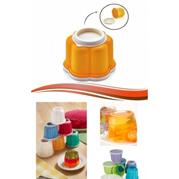 2 Adet Çiçek Şekilli Plastik Jole Muhallebi Şekillendirici Kalıp