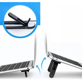 2 Kademeli Katlanabilir Ve Yapışkanlı Laptop Standı Siyah Cm-438