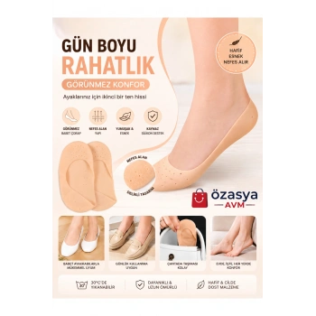 Ayak Topuk Çatlak Çorabı Silikon Patik Ten Rengi Çorap Gömlek