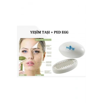 Yeşim Taşı Çift Taraflı Yüz Masaj ve Ped Egg Ayak Rendesi Topuk