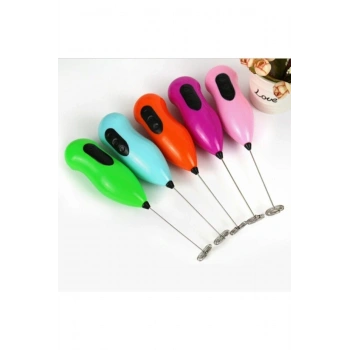 Kahve Köpürtücü Pilli Mini Mixer Kahve Süt Tütüncü Köpürtücü Karıştırıcı Cappucino Mikser Turuncu