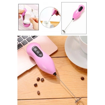 Pilli Metal Çırpıcı Mini Mixer Kahve Süt Köpürtücü