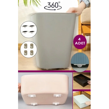 Pratik 4lü 360 Derece Döner Tekerlek Bilyeli Eşya Kaydırma Aparatı Yapışkanlı Kolay Taşıma Bilyeleri