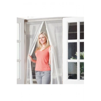 Pratik Manyetik Mıknatıslı Beyaz Kapı Pencere Sinekliği Tülü 90 X 210
