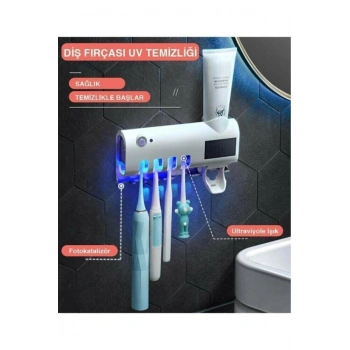Otomatik Diş Macunu Sıkacağı Ve Uv Sterilizatör, Diş Fırçası Tutacağı