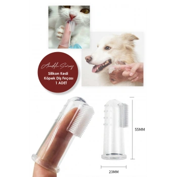 Parmak Silikon Kedi Ve Köpek Diş Fırçası Evcil Hayvan Diş Bakım Fırçası Yumuşak Diş Fırçası - 1 Adet