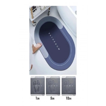 Sihirli Su Emici Banyo Paspası Kaymaz Tabanlı
