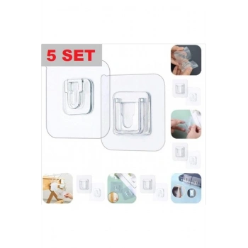 Geçmeli Klips Eşya Sabitleme Askısı 5 Set