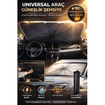 Araba Ön Cam Güneşlik Katlanabilir Güneşlik Şemsiye Şeklinde Ön Cam Oto Güneşliği Oto Gölgelik