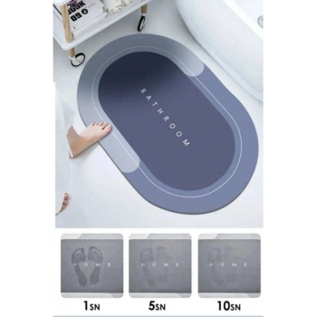 Sihirli Su Emici Banyo Paspası Kaymaz Tabanlı Abdest Paspası