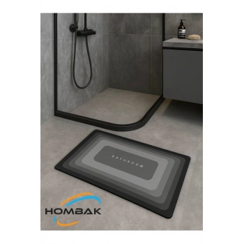 Bathroom Sihirli Su Emici Banyo Paspası Kaymaz Tabanlı Abdest Paspası 3 Mm 38x58