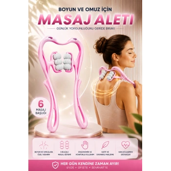 6 Tekerlekli Boyun Masaj Aleti Pembe