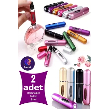 2 Adet Doldurulabilir Mini Parfüm Şişesi 4ml