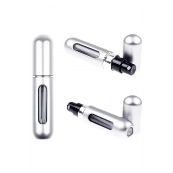 Gri Doldurulabilir Seyahat Boy Mini Parfüm Şişesi 4 ml