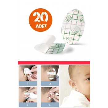 20 ‘li Bebek Çocuk Kulak İçin Su Geçirmez Bant Duş Kuaför Havuz Yüzme Kulak Koruyucu