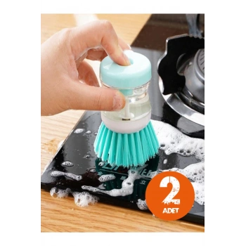 2li Deterjan Hazneli Pratik Bulaşık Yıkama Temizleme Fırçası (8,5 Cm