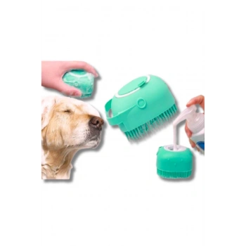 Şampuan Hazneli Kedi Köpek Yıkama Banyo Fırçası - Pratik Ve Kolay Temizlik | Evcil Hayvan Bakımı