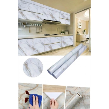 Mermer Desenli Yapışkanlı Folyo 5 Metre