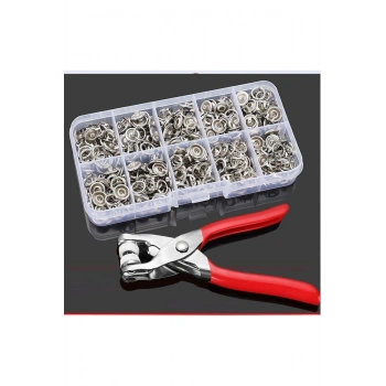 9.5 Mm Çıt Çıt Takma Çakım Makinesi Ve 50 Set Çıtçıt Takım Set-saklama Kutusu