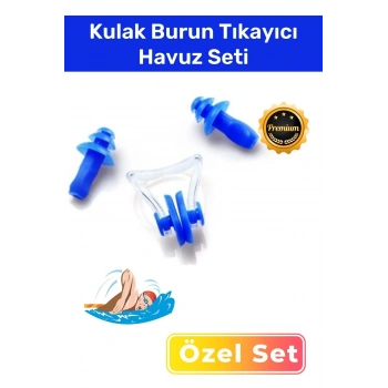 Aveo Gürültü Azaltan Su Bloke Eden Silikon Yüzücü Su Geçirmez Deniz Kulak Burun Tıkayıcı Havuz Seti