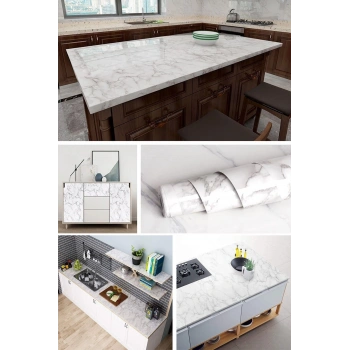 Kendinden Yapışkanlı Mermer Desenli Mutfak Banyo Tezgah Duvar Ve Masa Kaplama (60cmx200cm)