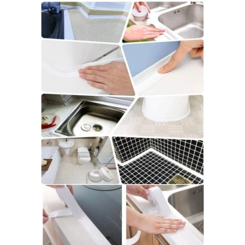 Profesyonel Su Sızdırmaz Akıllı Küvet Lavabo Klozet Banyo Mutfak Kenar Bandı Yapışkanlı Şerit Bant -