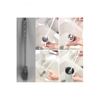 Silikon Uzun Saplı Kavanoz Yıkama Fırçası