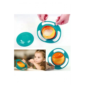 Dökülmeyen Mama Kabı Bebek Çocuk Dökülmeyen Tabak 360 Dönen Kase