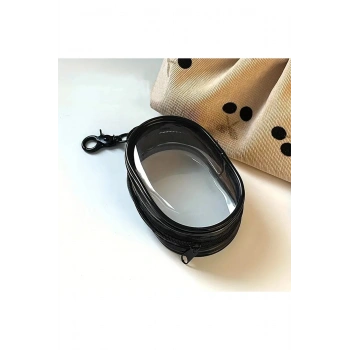 Mini Kulaklık, Şarj Cihazı Taşıma, Emzik Saklama Taşıma Çantası. Mini Bozuk Para Cüzdanı Siyah