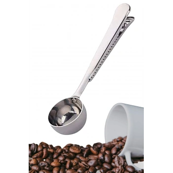 Mandallı Kahve Ölçü Kaşığı Silver Çok Fonksiyonlu Paslanmaz Çelik Kaşık