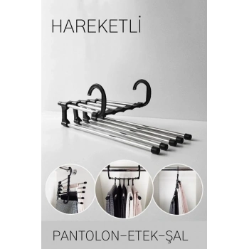 Özel Hareketli Dolap İçi Pantolon Kravat Şal Askı Sistemi Düzenleyici Katmanlı Askılık Organizer