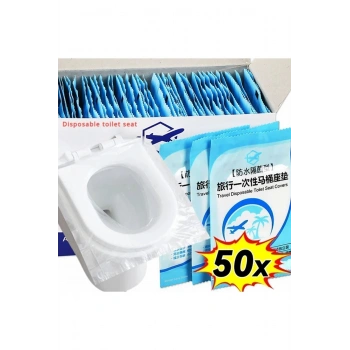 50 Adet Tek Kullanımlık Klozet Örtüsü Klozet Poşeti Klozet Kapak Örtüsü Dispenseri